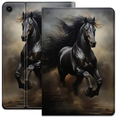 Imagem de Capa para Samsung Galaxy Tab A9 22.1 cm 2023, capa inteligente ultrafina e leve, capa protetora de couro PU, para tablet Galaxy A9 de 8,7 polegadas, A Dark Horse