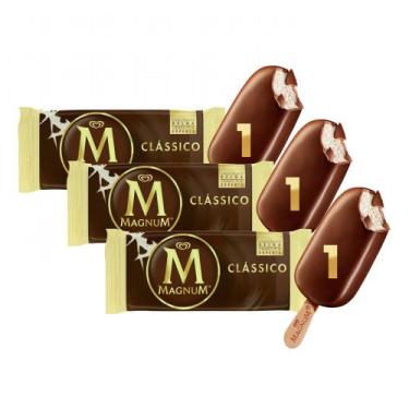 Imagem de Kit 3 Picolé Kibon Magnum Clássico