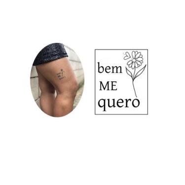 Imagem de Tatuagem Temporária Frase Bem Me Quero Girasol - 3I