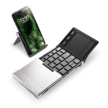 Imagem de Teclado Bluetooth dobrável iClever BK08 com Touchpad Silver