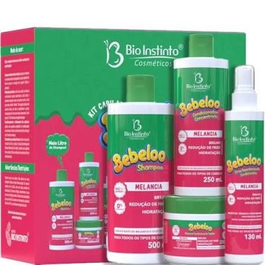 Imagem de Kit Completo Capilar Bebeloo Melancia, Shampoo 500ml, Condicionador 250ml, Máscara, Spray Desembarançante, para Brilho e Redução de Frizz