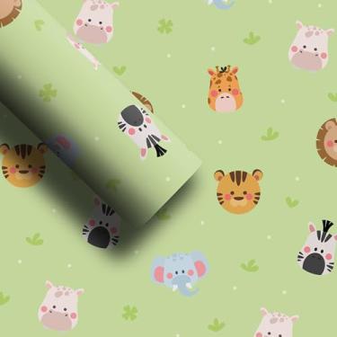 Imagem de Onda Pro Rolo Papel de Parede Ondaprints Kids 14 Desenhos de Animais 45Cmx10M 80Mic