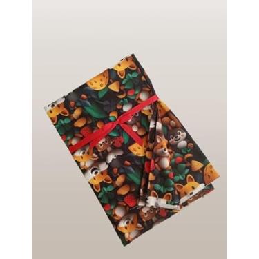 Imagem de Cinderela Tecido Tricoline Digital, 1,50 largura, unidade de 0,55 comprimento, Estampado A Turma da Rapozinha