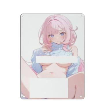 Imagem de Anime Sexy Bikini Hot Girl Pinup Girl Metal Tin Sign Wall Art Poster Decor for Home Bar Club Bedroom Bathroom Man Cave Otaku 30,5 x 40,6 cm, AN0100