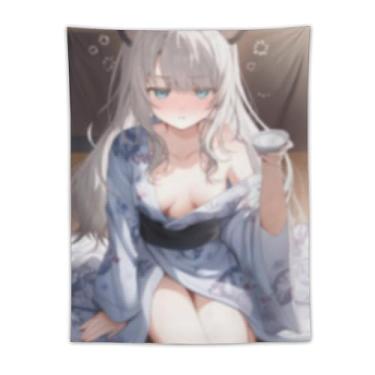 Imagem de LIEGBMEU Tapeçaria sexy sexy de anime menina 76.2 cm x 101.6 cm interior exterior parede colcha arte decoração de tapeçaria caprichosa, AF162