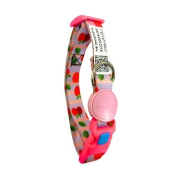 Imagem de Coleira para Gato Com Identificação QR Code – Localizador Com Nome do Pet (único, Morango)