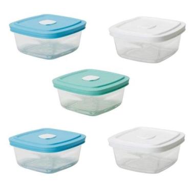 Imagem de Kit c/5 Tigela Pote Marinex Facilita Vap 300ml c/tampa - Nadir Figueir