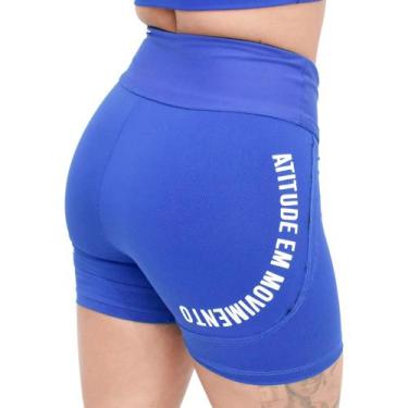 Imagem de Short Feminino Suplex Fitness Insanity Curve, Azul, M