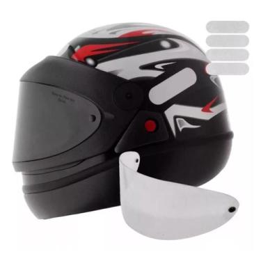 Imagem de Capacete Masculino San Marino Preto Mais Viseira Fumê E Adesivo, 60