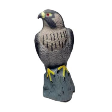 Imagem de Generic Estátua de de águia, protetor de jardim de escultura de falcão, espantalho para jardim externo e pomar, Olhos Vermelhos