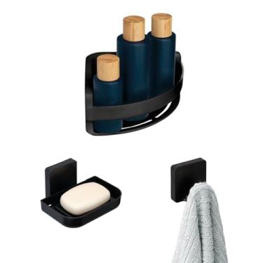 Imagem de Kit Para Banheiro Gancho | Saboneteira | Prateleira Porta Shampoo | Arthi Linhda Suspensa