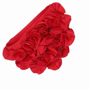 Imagem de Generic Capace de Natação de Flores, boné de Banho de Banho, boné de Natação para Cabelos Compridos, Mulheres Nadando Ao Ar Livre (Vermelho)
