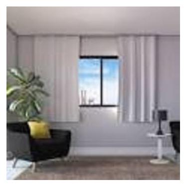 Imagem de Cortina Blackout 100% PVC, 280 x 150 cm, Dupla Face, Branco Gelo e Bege, 2 Peças (Branco gelo)
