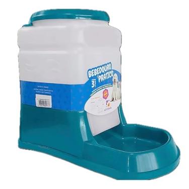 Imagem de Bebedouro Automatico Cães Cachorros Gatos Pratico 3Litros (AZUL, 3L)