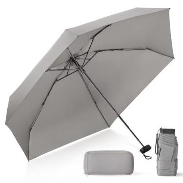 Imagem de Guarda-chuva LEAGERA Compact Travel com estojo cinza leve