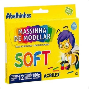 Imagem de Massinha De Modelar Escolar 12 Cores Soft Acrilex Colorido