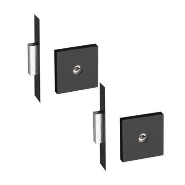 Imagem de Kit Com 2 Und Fechadura Trava Tetra Quadrada Zm 11500 Pado Preto