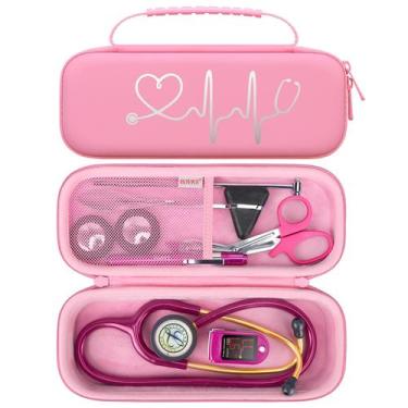 Imagem de Estojo de estetoscópio BOVKE Travel para 3M Littmann Classic III rosa