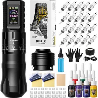 Imagem de Kit de tatuagem HAWINK Tattoo Gun Wireless Machine com 20 cartuchos