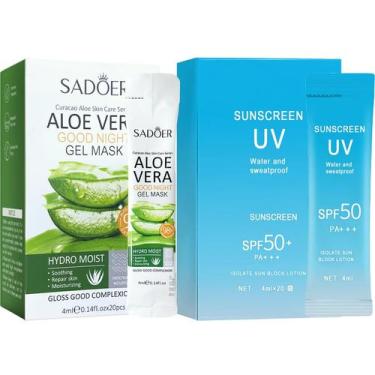 Imagem de Conjunto de protetor solar e gel de aloe vera Okerker Travel Size 4 mL