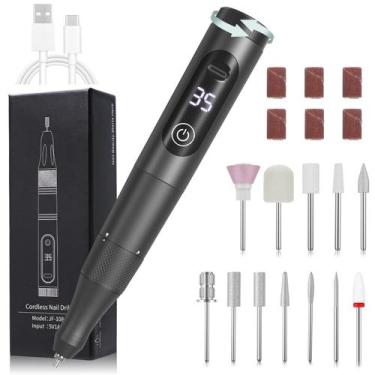 Imagem de Furadeira de unhas Meremit 35000RPM sem fio com display LCD 115g