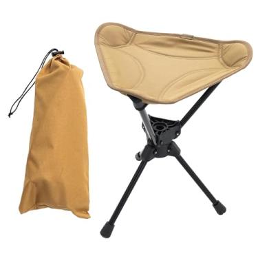 Imagem de Fenteer Assento de banco de acampamento, cadeira de praia dobrável, cadeira de acampamento portátil dobrável para áreas externas