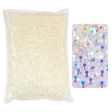 Imagem de Blinginbox 50.000 peças de strass flatback, strass de resina não hotfix grande quantidade atacado para artesanato DIY design criativo, roupas, maquiagem, arte de unhas (2 mm = 0,2 cm, transparente AB)