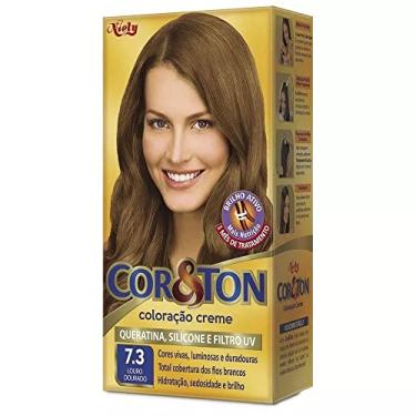 Imagem de Kit Tintura Cor & Ton 7.3 Louro Dourado 180 G, Niely