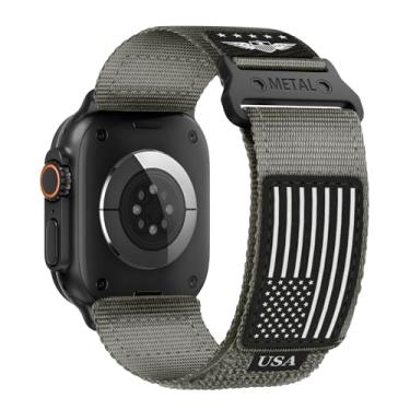 Imagem de Pulseira masculina de nylon resistente para Apple Watch séries 10/9/8/7/6/5/4/3/2/1/SE/SE2 de 38 mm, 40 mm, 41 mm e 42 mm