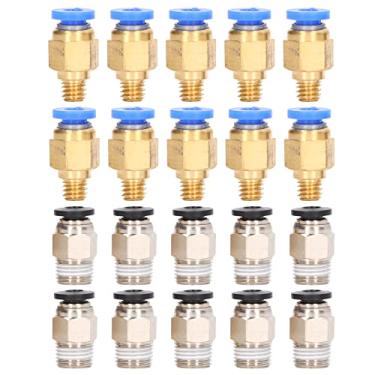 Imagem de 20pcs Impressora 3D Pneumática ajuste pc4 m6 pc4 10 Conjunto de acessórios Kit de bronze peças de reposição de aço inoxidável para Ender 3 3 Pro 3 V2 Ender 5 5 Pro 5 Plus CR 10