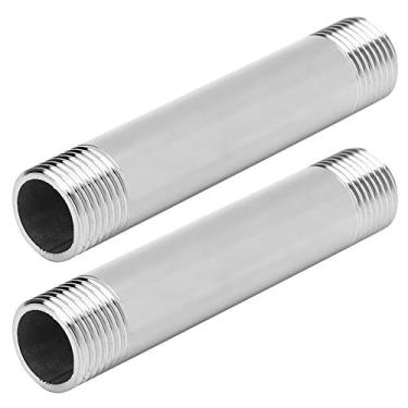 Imagem de aqxreight 2pcs Aço Inoxidável de Diâmetro Equal o Conector do Tubo Rosqueado Conector de Encanamento de Encanamento G3/4 Rampa de Rosca Macho Haste 10cm (Haste de alongamento de arame extra de 4