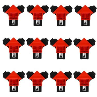 Imagem de Grampos de canto de 90 graus, clipe de canto para marcenaria, 12 peças de grampo de madeira ajustável com mola, fixador de clipe de ângulo reto para projetos de artesanato de molduras de fotos de