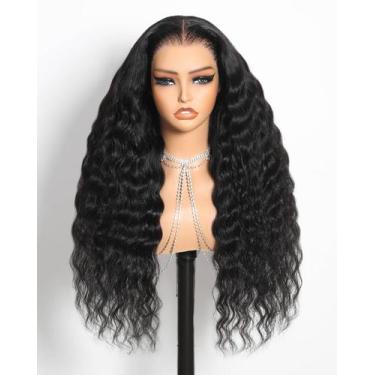 Imagem de Peruca Megalook hair 76 cm Renda Frontal Cabelo humano Solto Deep Wave