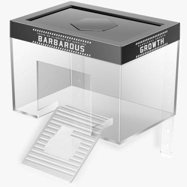 Imagem de Plataforma aquática para tartarugas aquáticas, plataforma de cobertura de tartaruga com tampa e rampa antiderrapante acessórios de tanque de tartaruga resistente ao calor para tartarugas aquáticas