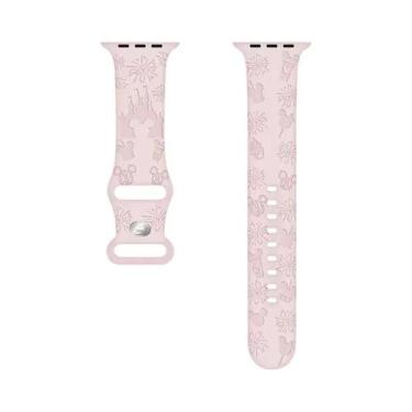 Imagem de Pulseira De Silicone Floral Gravada Para Apple Watch Mickey Disney 40m