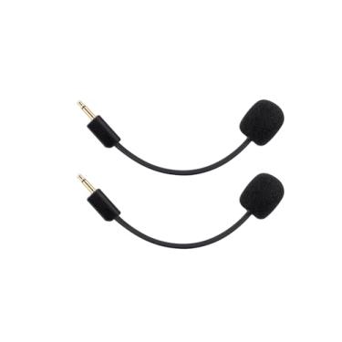 Imagem de UNCLE LIGHT Pacote com 2 microfones de jogo de substituição para fone de ouvido Razer BlackShark V2 / V2 Pro/V2 SE para PS4 PS5 Xbox One PC, microfone boom removível de 3,5 mm