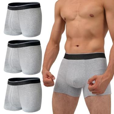 Imagem de KARSWATT Roupa íntima absorvente de incontinência urinária lavável para homens, cuecas boxer à prova de vazamento com área absorvente frontal para controle da bexiga, pacote com 2 (2GG, cinza)