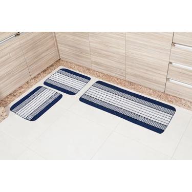 Imagem de Jogo de Tapetes para Cozinha 3 Peças | Superfície em Polipropileno e Base Antiderrapante em Látex – Conforto e Segurança