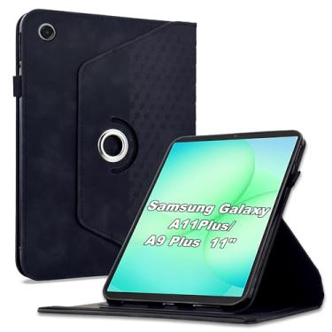 Imagem de Varohix Capa para Samsung Galaxy Tab A11 Plus/A9 Plus 27.9 cm (SM-X210/X216/X218), capa protetora de couro PU com rotação de 360 graus com hibernar/despertar automático, suporte para cartão e alça de