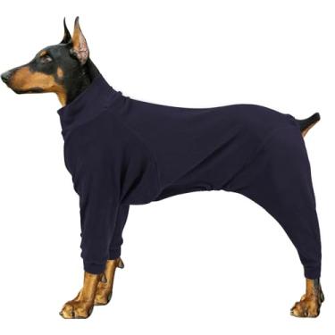 Imagem de Suéter de lã para cães pequenos, médios e grandes, para corrida diária, caminhada, sono, jaqueta de inverno e roupas à prova de vento, casaco médio, azul marinho