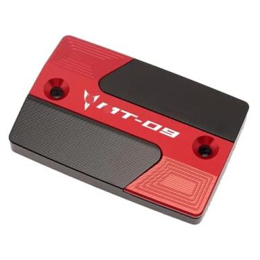 Imagem de Acessórios CNC para motocicleta, tampa do reservatório de fluido de freio dianteiro traseiro compatível com Y&AMAHA MT09 MT-09 FZ09 2015-2019 2020 (capa frontal vermelha)