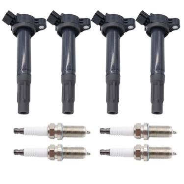 Imagem de OXCANO Conjunto de 4 bobinas de ignição e velas de ignição de irídio compatíveis com Toyota Camry 2010 2011 2012 2013 2014 2015 2016 2017, RAV4 2009-2018, Sienna 2011-2013, L4 2.5L 2.5L .7L substitui