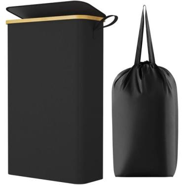 Imagem de Cesto de roupa suja Lifewit 65L com tampa e bolsa removível preta