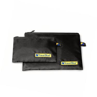 Imagem de Kit 2 Necessaires Rfid Pockets Travel Blue Preto 17x13cm