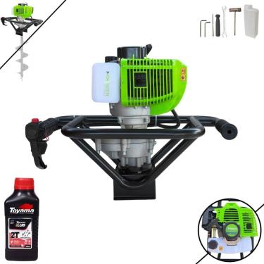 Imagem de Perfurador de Solo Trado Motorizado Sem Broca Menegotti MPS52 À Gasolina 2T 52cc 1,8HP 9.000rpm Alta Performance Para Elevação de Cercas + ÓLEO TOYAMA