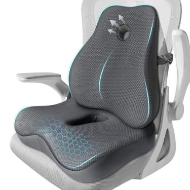 Imagem de Almofada de assento, almofada de suporte lombar para cadeira de escritório, almofada de assento de cóccix de espuma de memória, almofada ergonômica de suporte para cadeira de escritório, almofada de