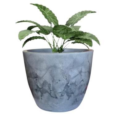 Imagem de Vaso Grande Polietileno Plantas Liso Marmorizado Decorativo Varanda (Grafite)
