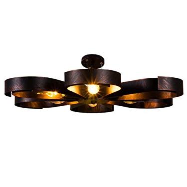 Imagem de Luminária pendente retrô vintage industrial de metal, luminária suspensa com anel redondo, design lustre para cozinha antiga, ilha de campo, bar, sala de jantar rústica, mesa de jantar, altu