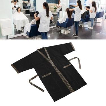 Imagem de Sonew Sonew Roupas de Trabalho de Barbeiro, Avental de Bolso para Corte de Cabelo de Manga Curta Com Bolso, Vestido de Corte de Cabelo para Salão de Beleza e Uso Em Salão de