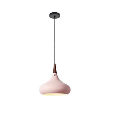 Imagem de Luminária pendente geométrica moderna rosa para sala de estudo, varanda, cafeteria, quarto de hotel, abajur criativo de metal vazado, lustre preto suspenso